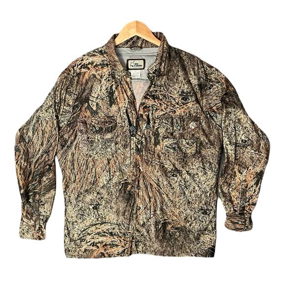Ol' Tom Turkey‎ Hunting Drake Waterfowl Camo Shirt Mens Medium *Spine Pad Mesh - Picture 1 of 9